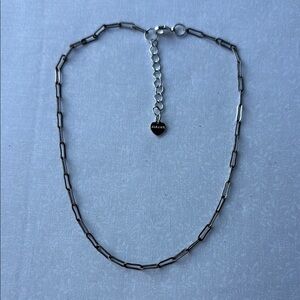 Sleek Silver toned paper clip necklace‎ with Adjustable Chain